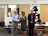Brian Jones presents Oceania Zone Womens Championship trophy to Vineetha Wijesuriya 2014